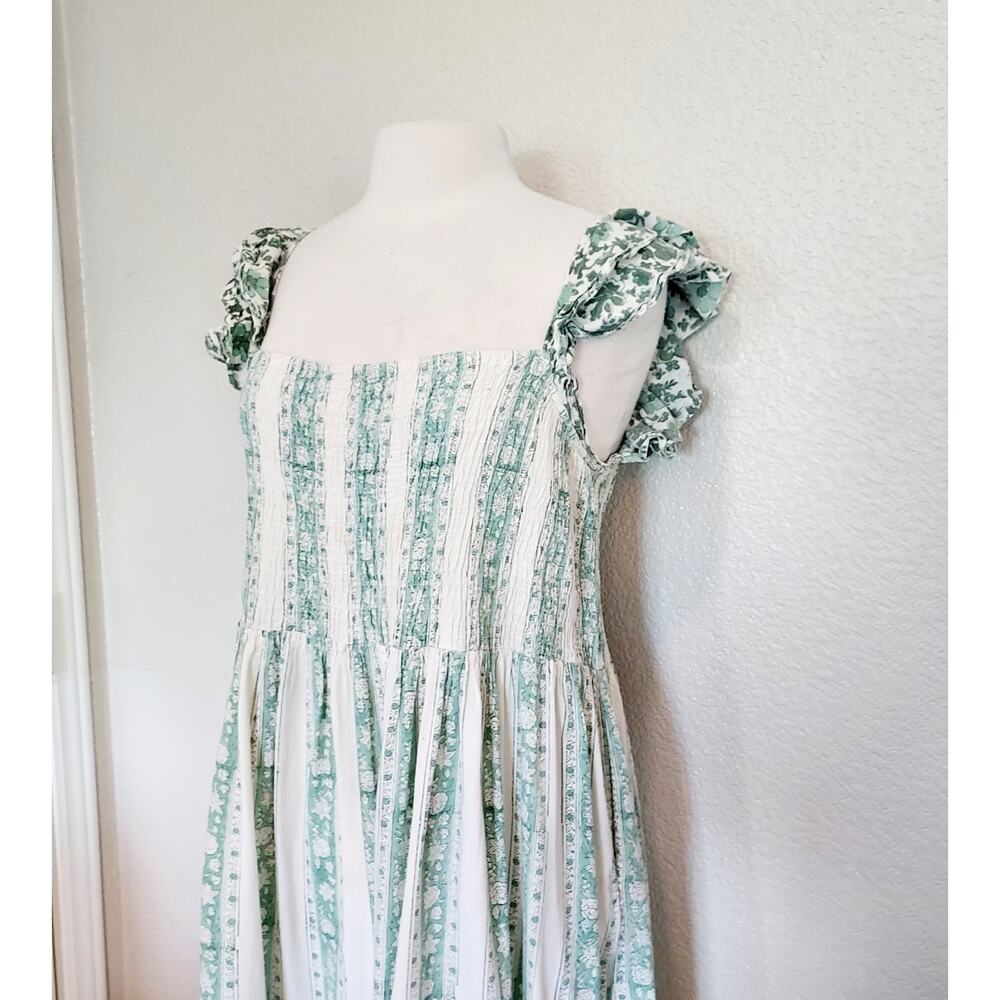 Mille Resort & Travel Mint Green & Cream Tiered Maxi 'Olympia' Dress Size M - Picture 5 of 13